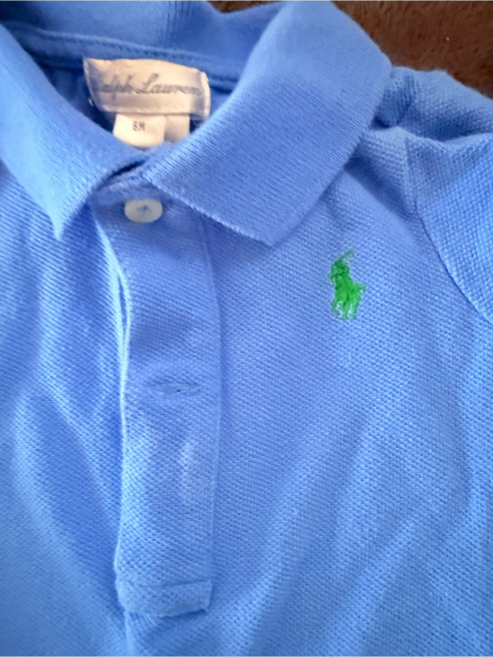 Ralph Lauren Kids Light Blue Polo Bodysuit with Green Pony